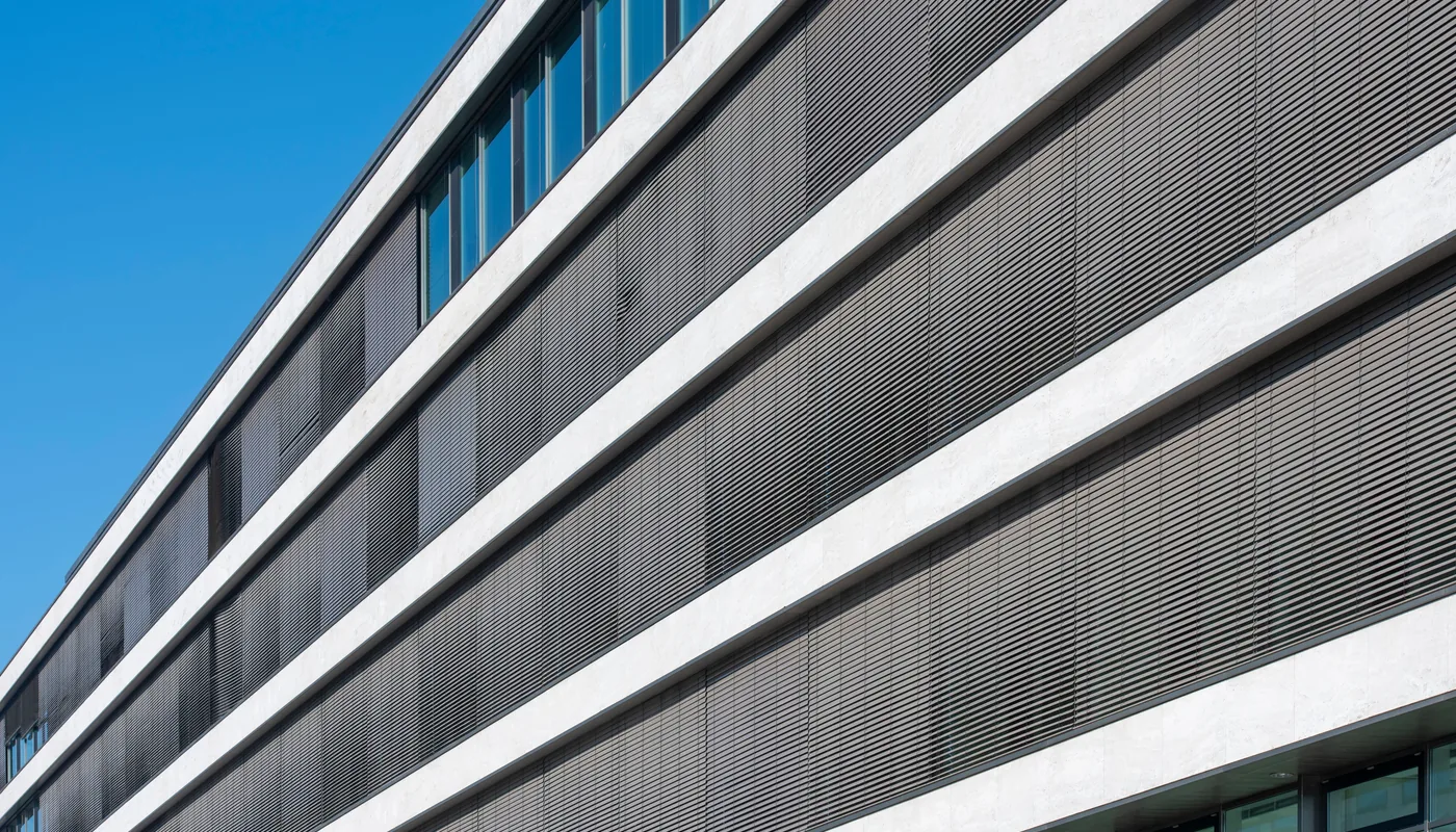 Geometric lines of a modern building facade